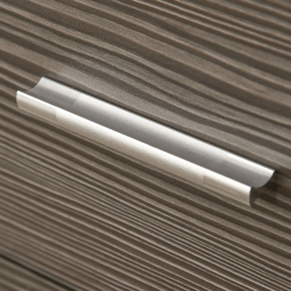 Cassettiera 4 Cassetti con Maniglie in Alluminio e Struttura in Legno 76x35x72 cm Bianco Grigio...