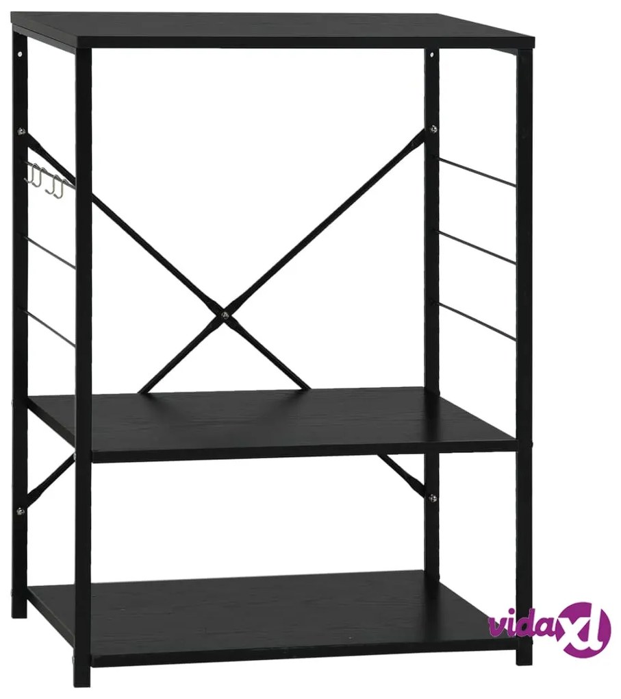 vidaXL Mobile per Microonde Nero 60x39,6x79,5 cm Legno Multistrato