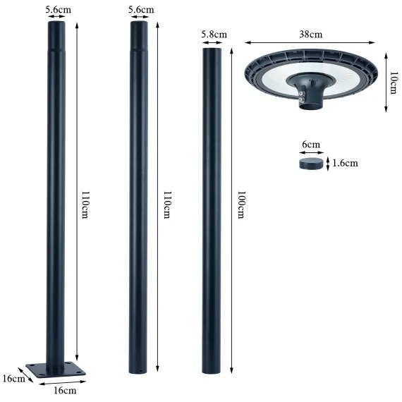 Brilagi - Lampione LED URBANSPARK 120W 230V antracite IP65