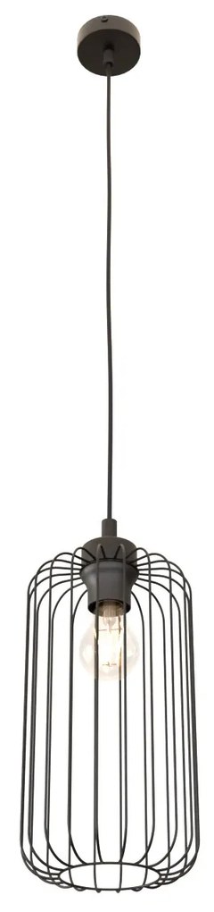 Sospensione Minimal Industrial Vander 1 Luce Nera