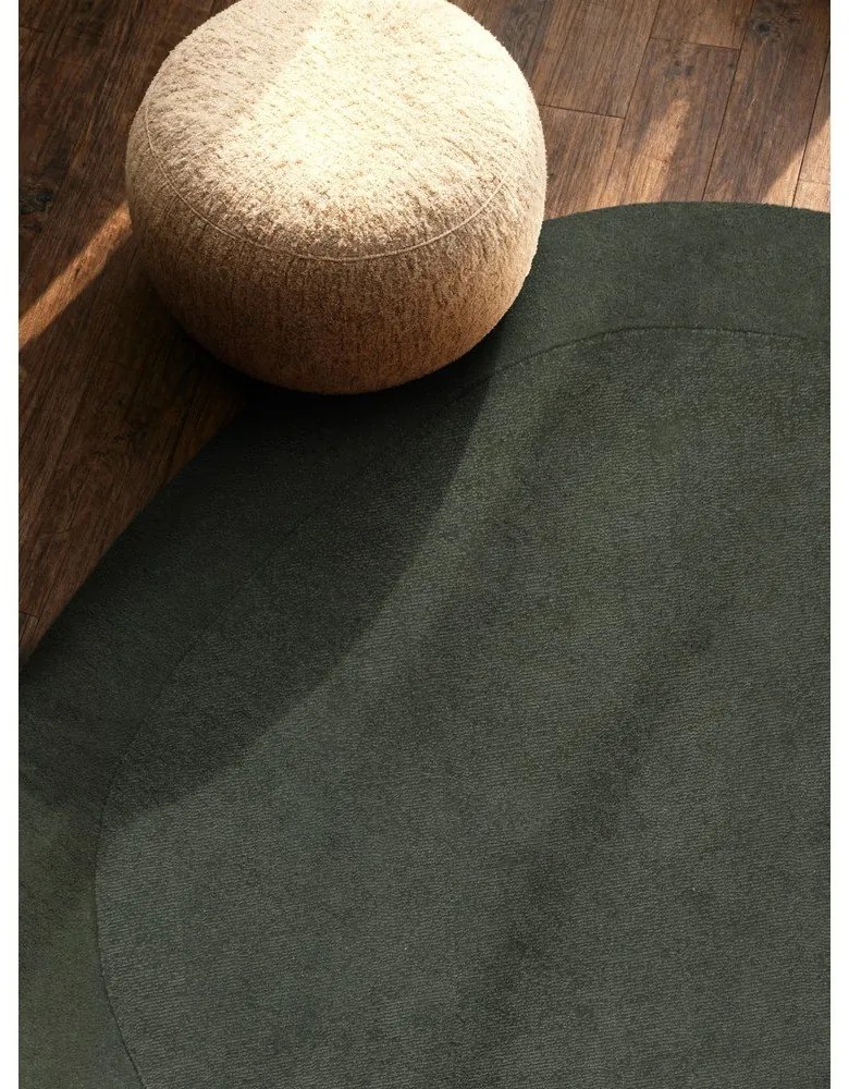 Tappeto rotondo verde scuro in misto lana tessuto a mano ø 160 cm Kari Organic – Villeroy&amp;Boch