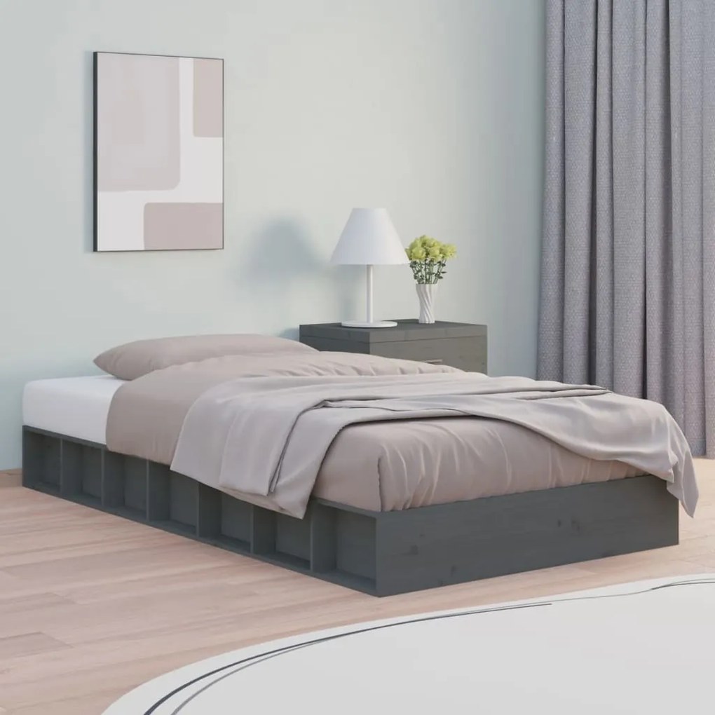 Giroletto Grigio 75x190 Cm Small Single İn Legno Massello /