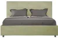 Letto imbottito Matrimoniale 160x210 cm Mika - Senza rete,Microfibra,T verde