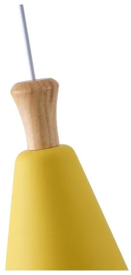 Lampadario a sospensione con filo 1xE27/15W/230V giallo diametro 20 cm