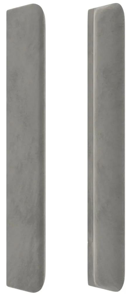 Testiera ad orecchio grigio chiaro 147x16x118/128 cm in velluto