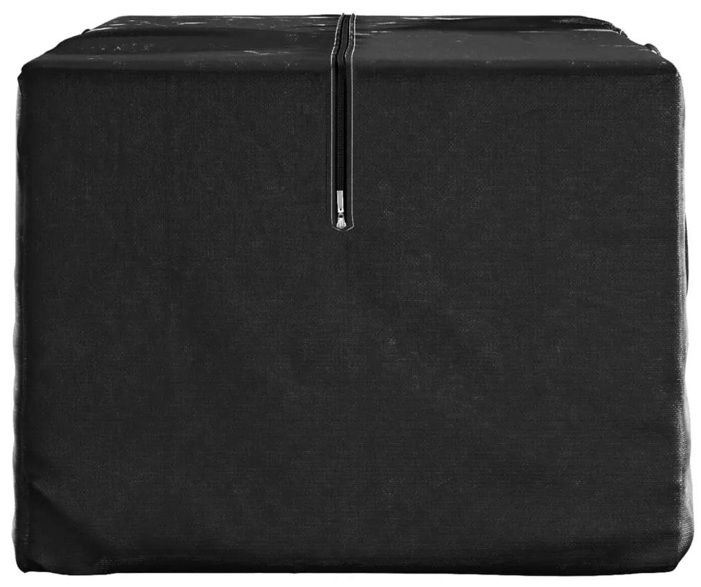 Borsa porta cuscini da giardino nera 150x75x75 cm polietilene