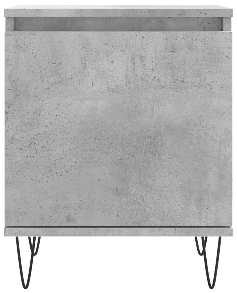 Comodini 2 pz grigio cemento 40x30x50 cm in legno multistrato