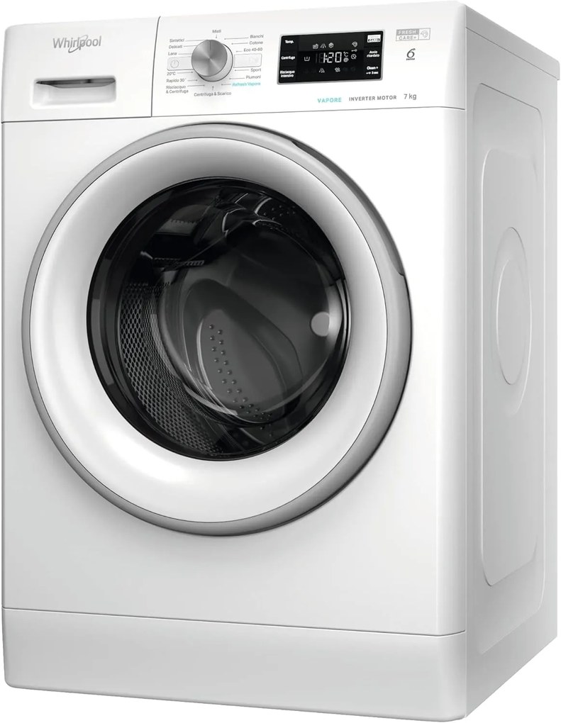 Whirlpool Lavatrice 7 kg FFB 7469 SV IT - 6° SENSO, FreshCare+, 1400 Giri, Classe A