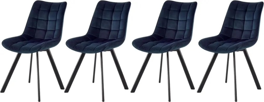 Set di 4 sedie K332 in velluto blu navy
