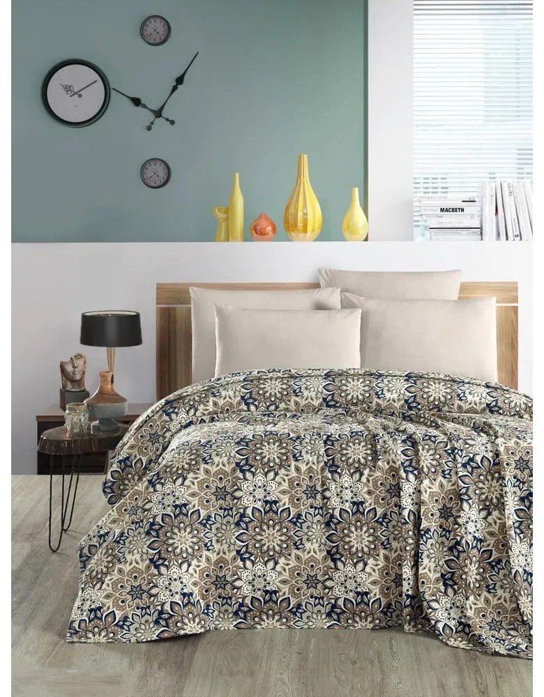 Copriletto in cotone marrone 200x230 cm Pique - Mila Home