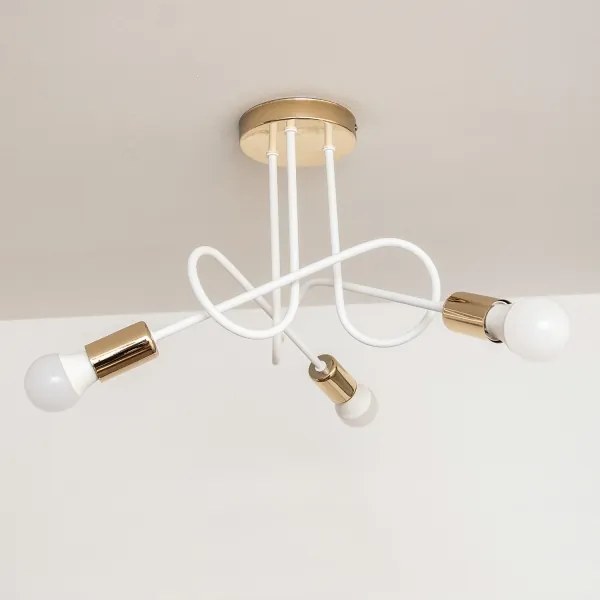 Plafoniera OXFORD 3xE27/15W/230V oro/bianco