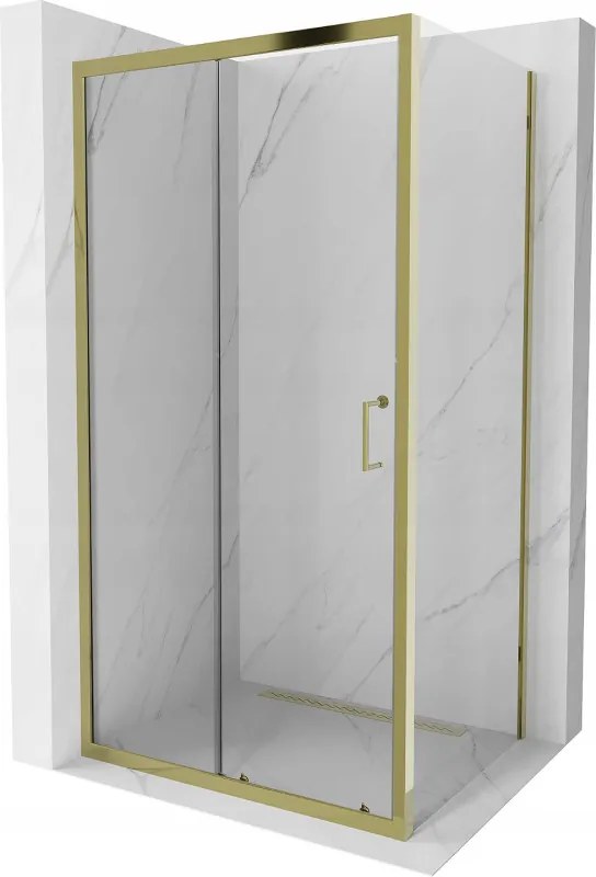 Mexen Apia cabina doccia scorrevole 125 x 90 cm, trasparente, oro - 840-125-090-50-00