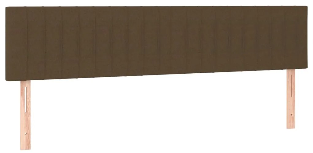 Testiera 2 pz marrone scuro 90x5x78/88 cm in tessuto
