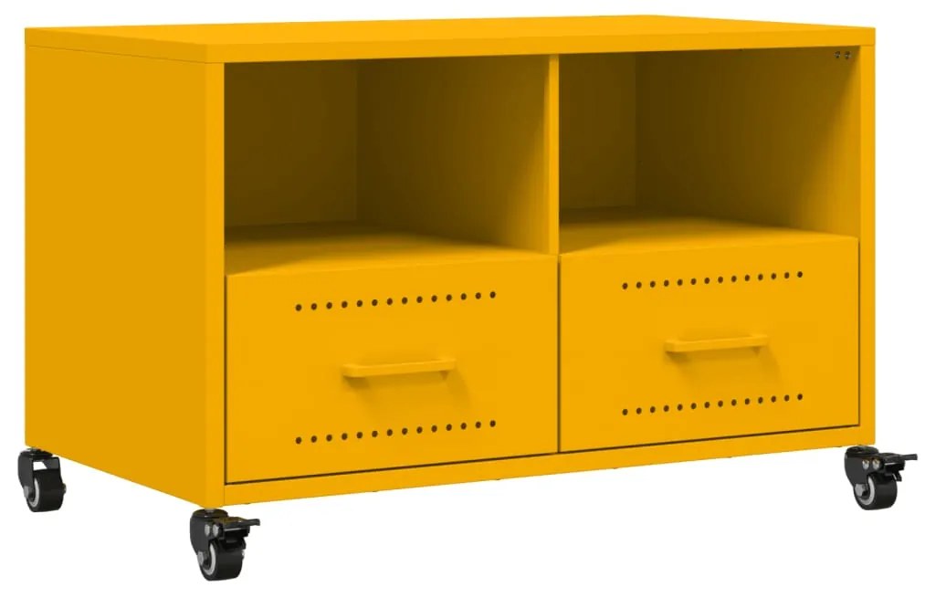 Mobile tv giallo senape 68x39x43,5cm acciaio laminato a freddo