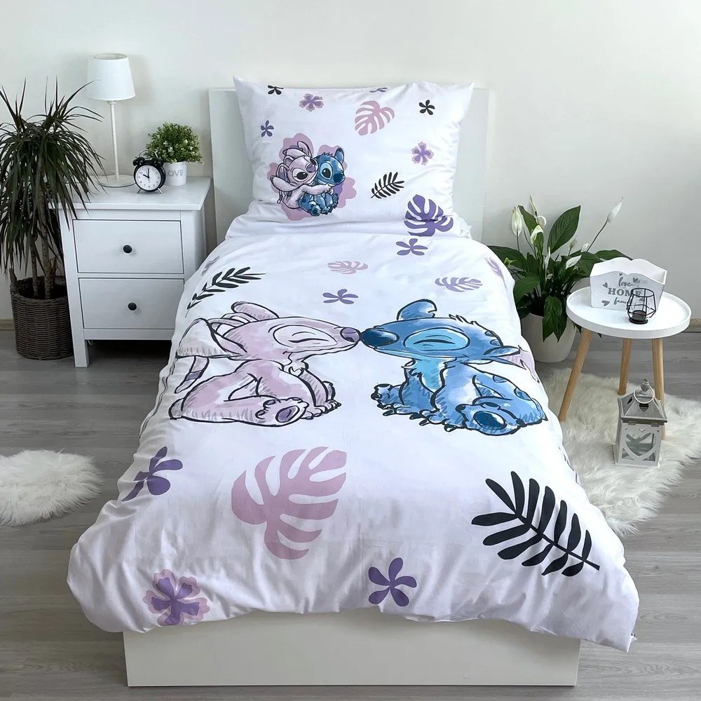 Biancheria da letto per bambini in cotone per letto singolo 140x200 cm Lilo and Stitch - Jerry Fabrics