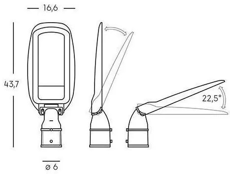 Tennis testa-palo d.60 50w led 4000k grafite
