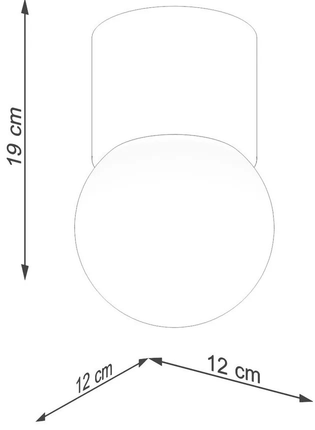 Plafoniera bianca/di colore naturale con paralume in vetro ø 12 cm Surtur – Sollux