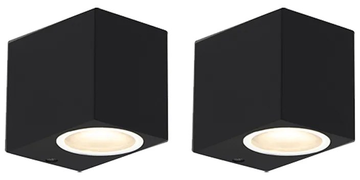 Set di 2 lampade da parete moderne nere IP44 - Baleno