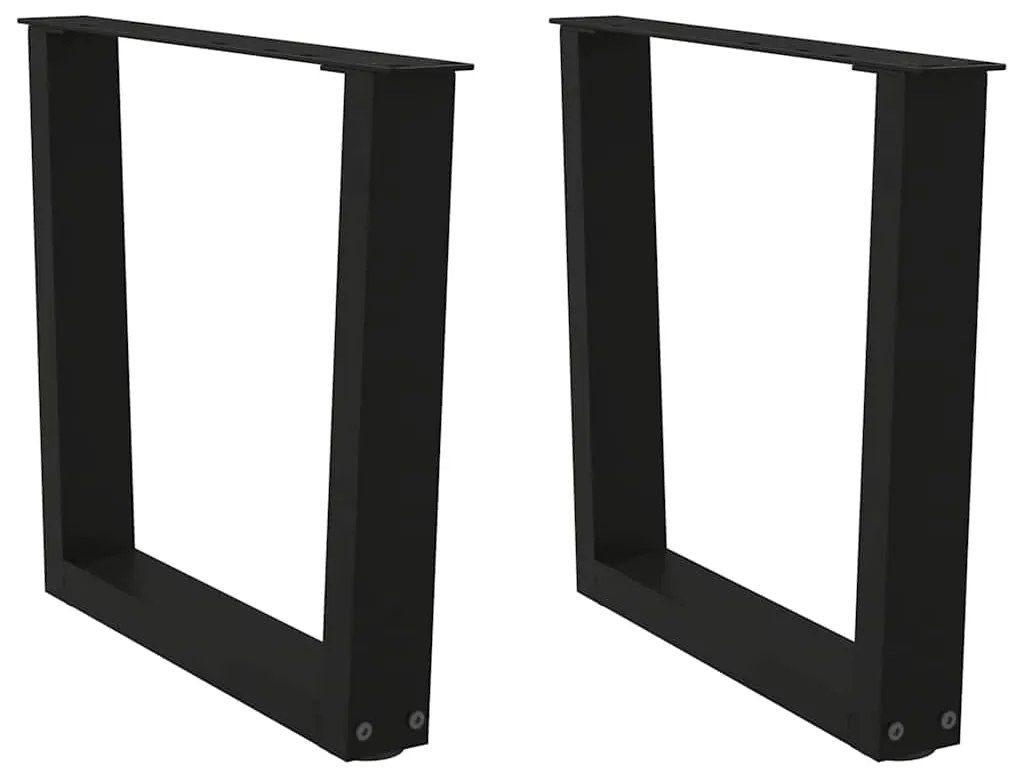 Gambe Per Tavolo Da Pranzo A V 2 Pz Nero 60x(42-43,3)cm Acciaio /
