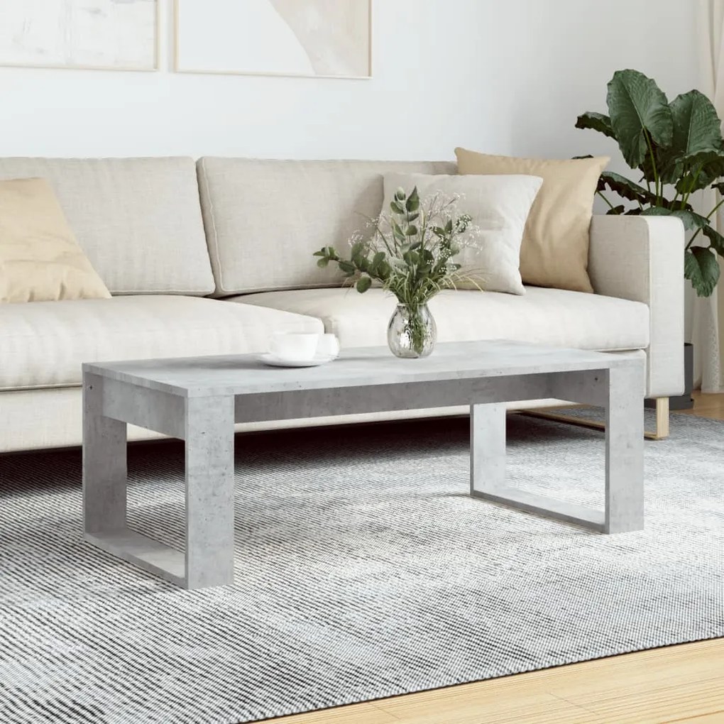 Tavolino Salotto Grigio Cemento 102x50x35 Cm Legno Multistrato /