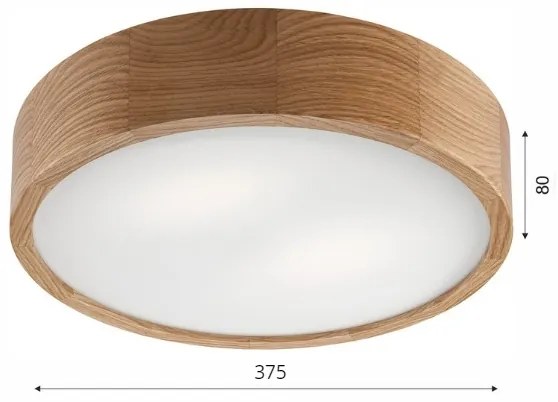 Lampada da soffitto OAK 2xE27/60W/230V rovere Ø 37,5 cm