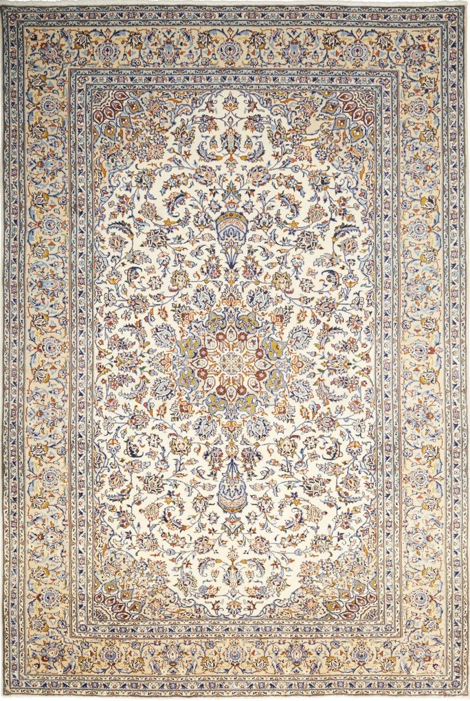 Kashan Tappeto 210 x 310 Beige (Iran) Annodato A Mano