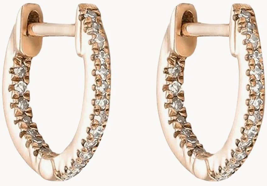 Orecchini in oro rosa con diamanti Perfect Créoles, 0,08 carati