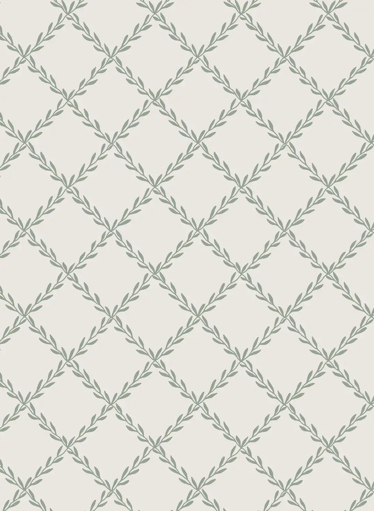 Sandberg Carta da parati Trellis - Forest Green