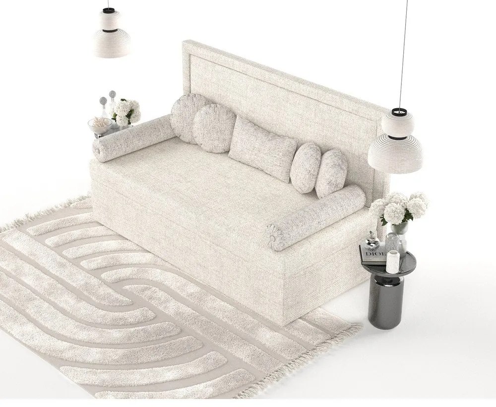 Letto singolo imbottito crema 90x200 cm Scala - Maison de Rêve