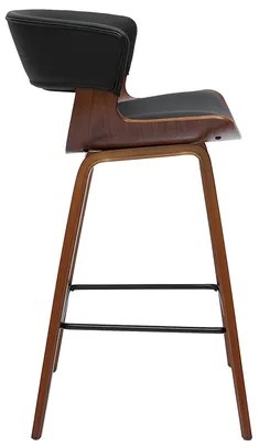 Sgabello da bar design nero e legno scuro SYRAH
