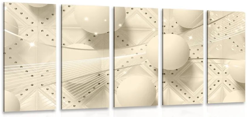 Quadri 5 pezzi – Lusso in versione seppia