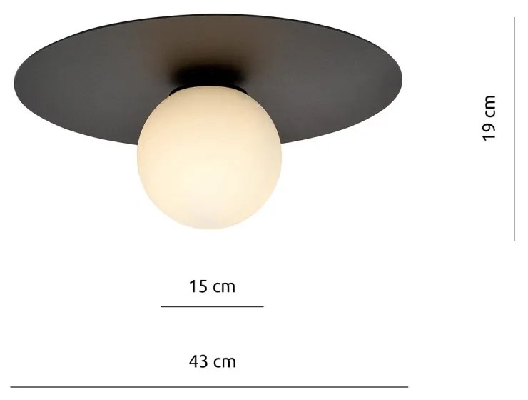 Lampada da soffitto Solar, Nera con sfera satinata E14 Colore del corpo Nero