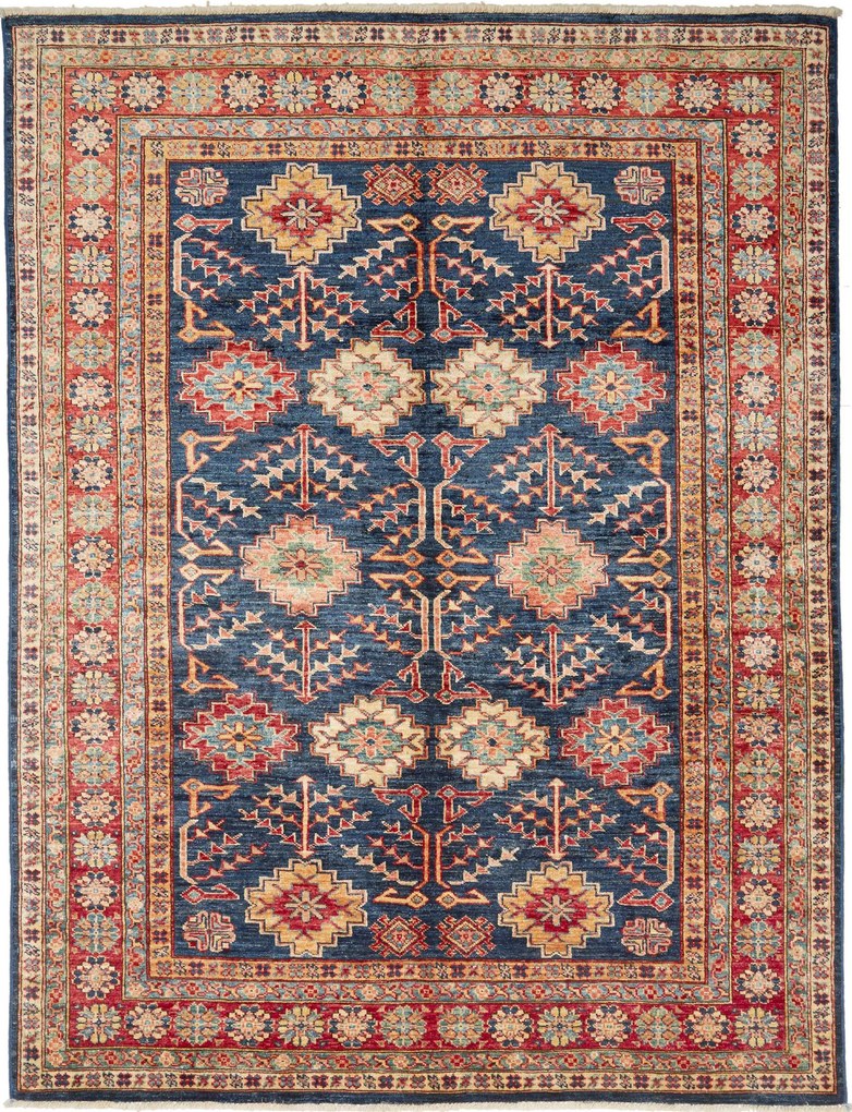 Kazak Tappeto 150 x 200 Blu (Pakistan) Annodato A Mano
