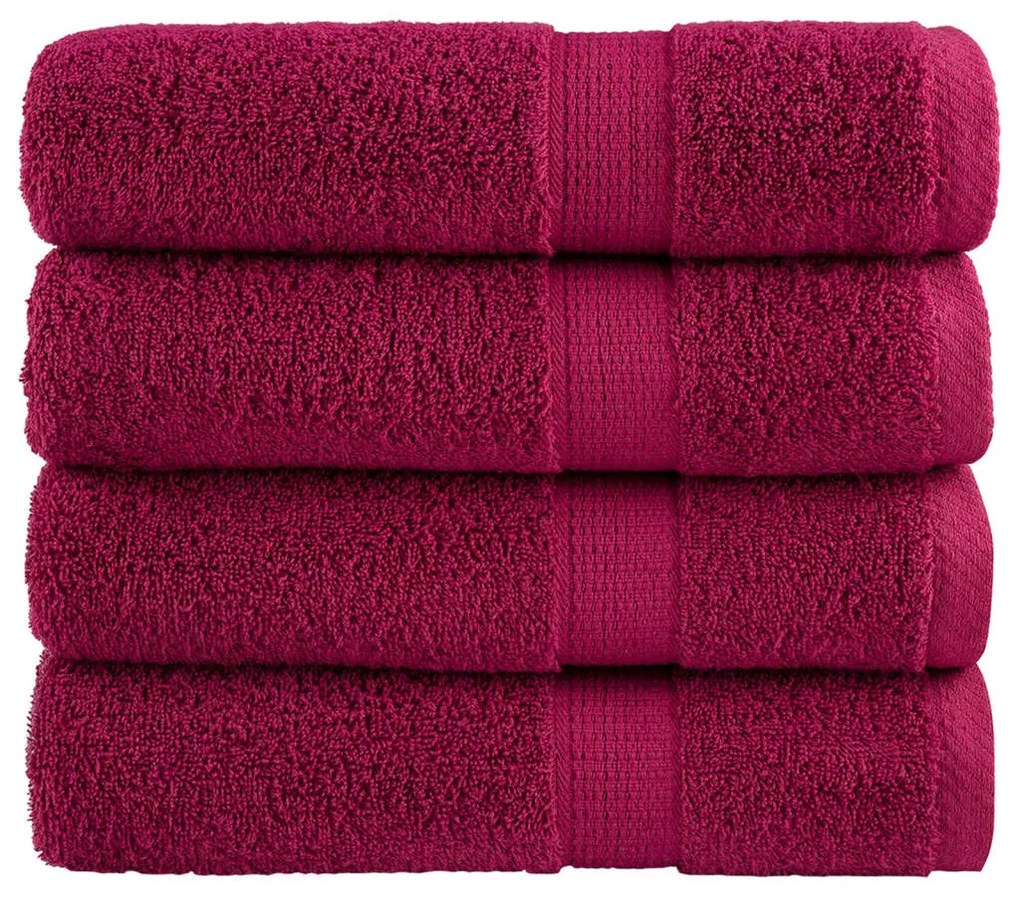 Asciugamani Da Bagno Solund 4 Pz Bordeaux 100x150cm 600gsm /