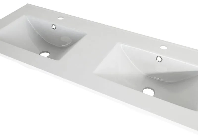 Lavabo a incasso rettangolare in porcellana bianco