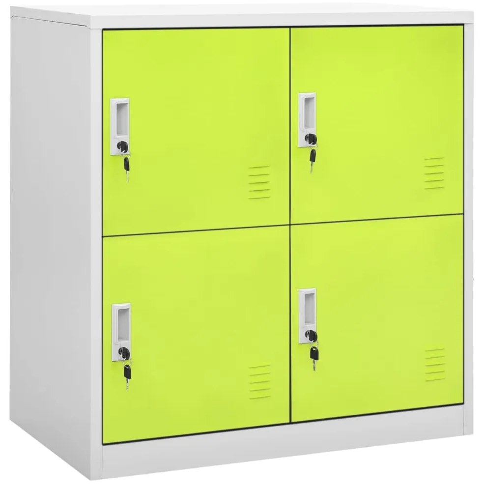 Armadietto A Chiave Grigio Chiaro E Verde 90x45x92,5 Cm Acciaio /