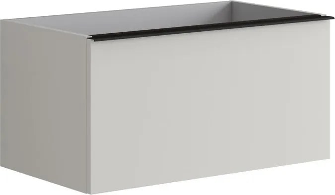 Mobile da bagno da fissare sotto lavabo L 80 x H 40 x P 45.5 cm grigio, 2 cassetti Pixel plain