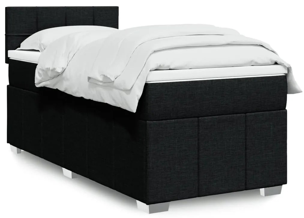 Giroletto A Molle Con Materasso Nero 80x200 Cm İntessuto /