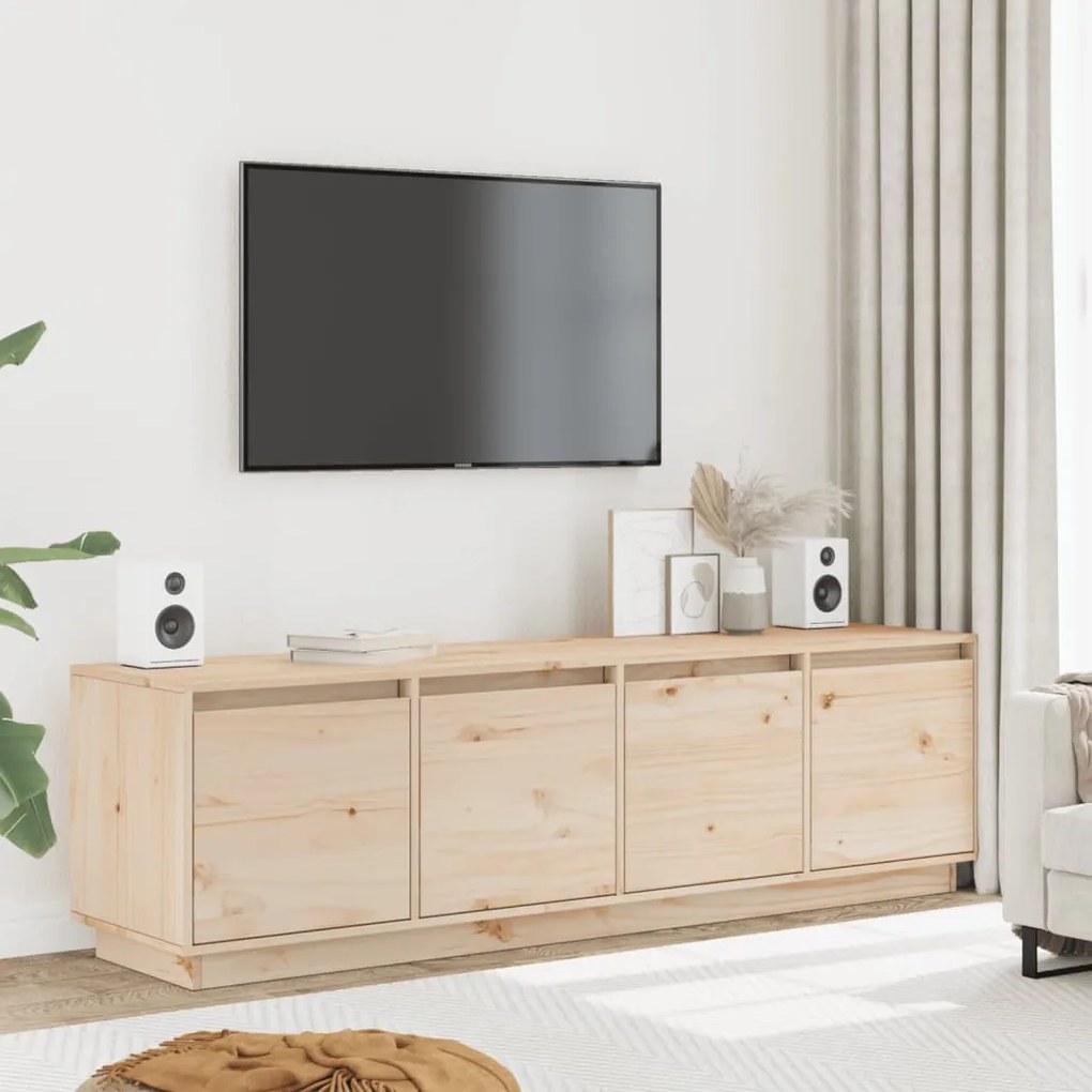 Mobile Porta Tv 156x37x45 Cm İn Legno Massello Di Pino /