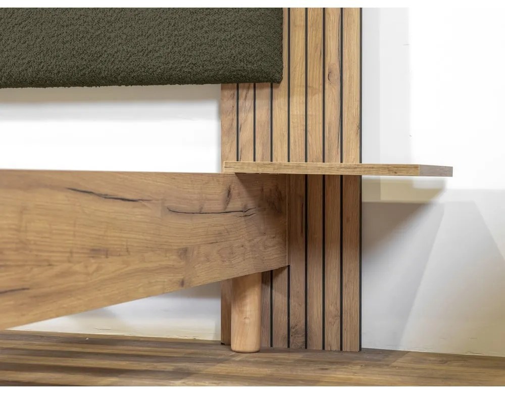 Letto matrimoniale verde con rete inclusa 140x190 cm Lior – Bobochic Paris