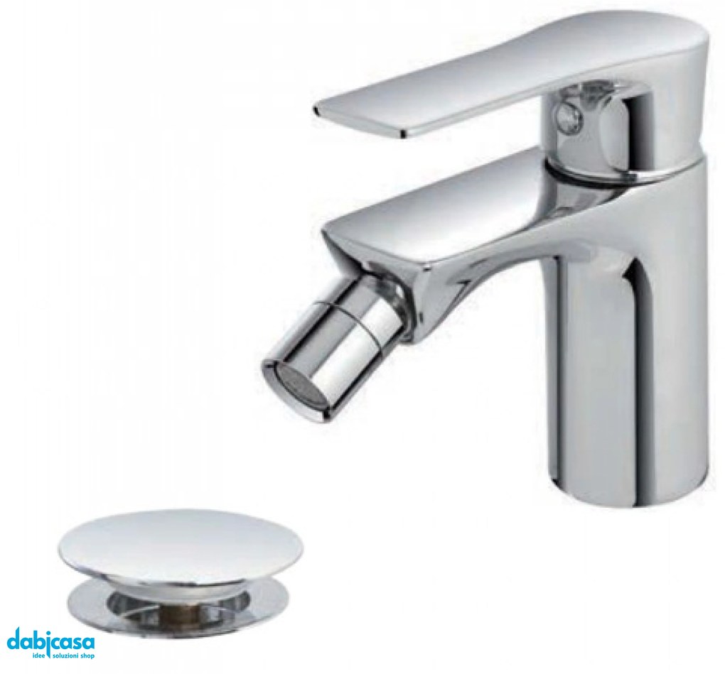 Miscelatore Bidet "Flat" Cromo Lucido Con Scarico Click-Clack