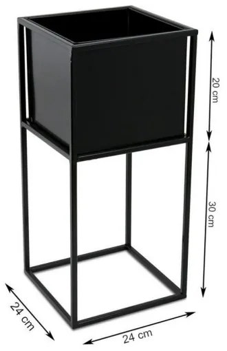 Portafiori 50x24 cm nero