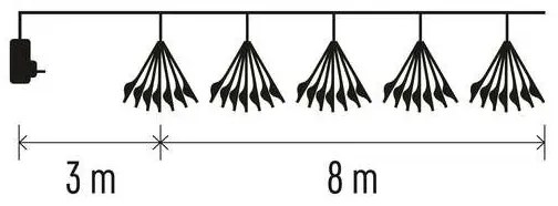 Catena di Natale LED 450xLED/11m bianco caldo