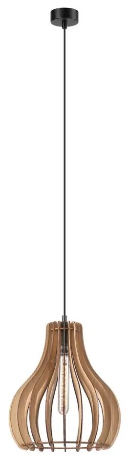Lampadario a sospensione con filo TUCCI 1xE27/60W/230V diametro 29 cm quercia