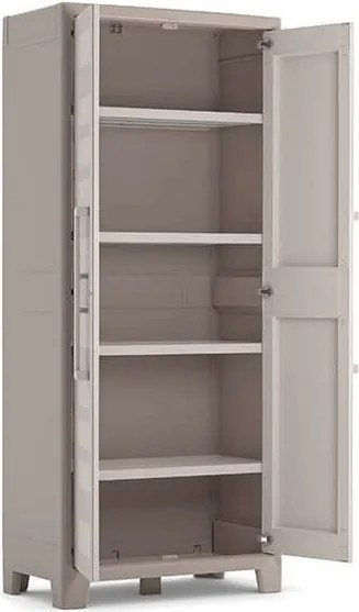 Armadio da Esterno 4 Ripiani 65x45x182H cm in Plastica Keter Excellence Alto Beige/Tortora...
