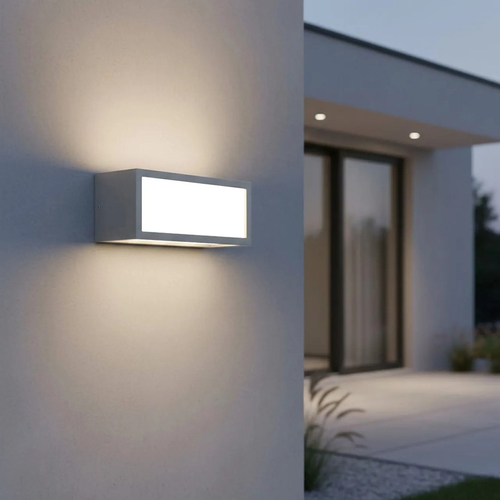 Applique Flute Design - E27 Grigio per Esterni IP65