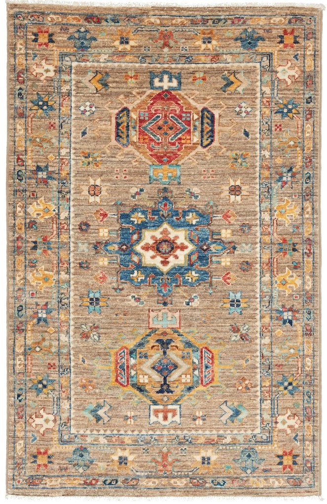 Samarkand Tappeto orientale 120x80 Grigio (Pakistan) Annodato A Mano
