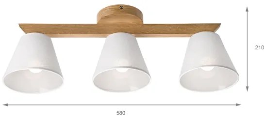Brilagi - LED Lampadario a plafone ANTHONY 3xE14/40W/230V quercia/bianco