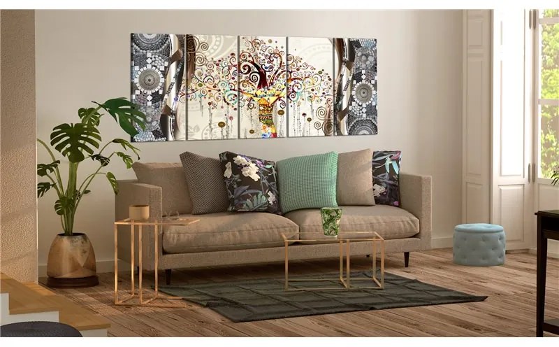 Quadro Tree and Mosaic  Colore colorful, Dimensioni e Misure 200x80