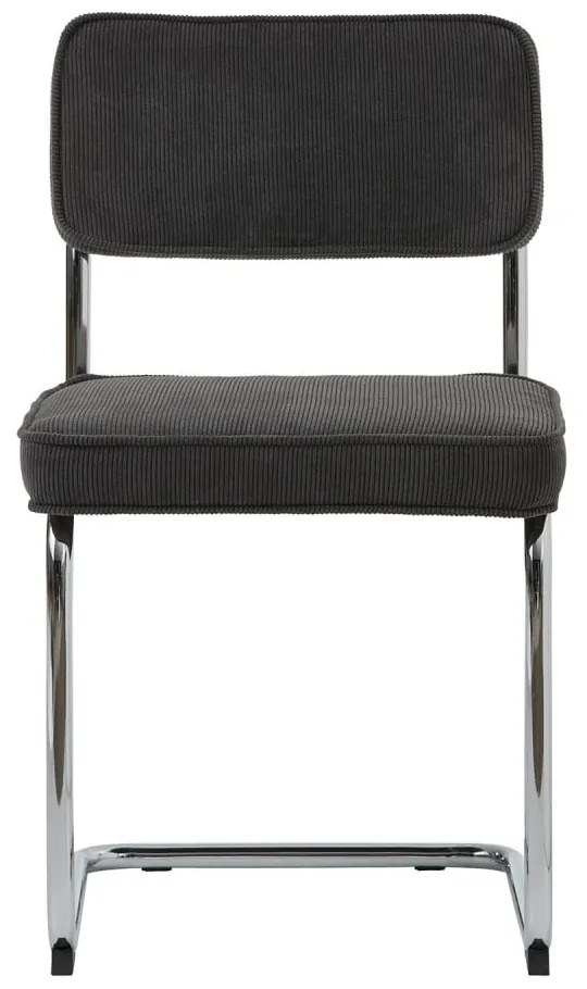 Sedia da pranzo grigio scuro in velluto a coste Rupert - Unique Furniture